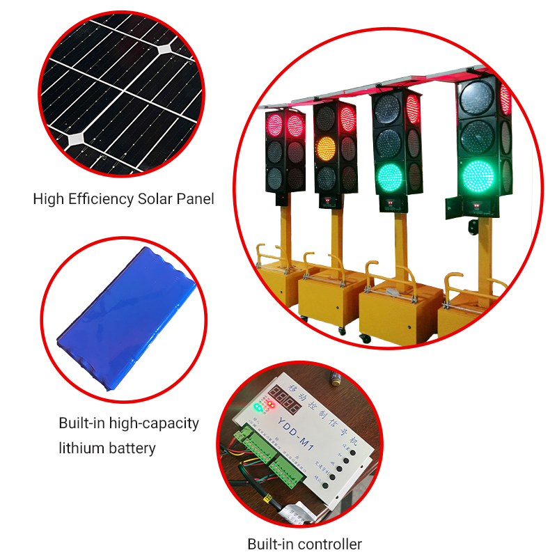  ضوء إيقاف حركة المرور LED بالطاقة الشمسية باللون الأحمر / الأخضر للتوقف والذهاب ضوء إشارة المرور الصناعية بقيادة الولايات المتحدة